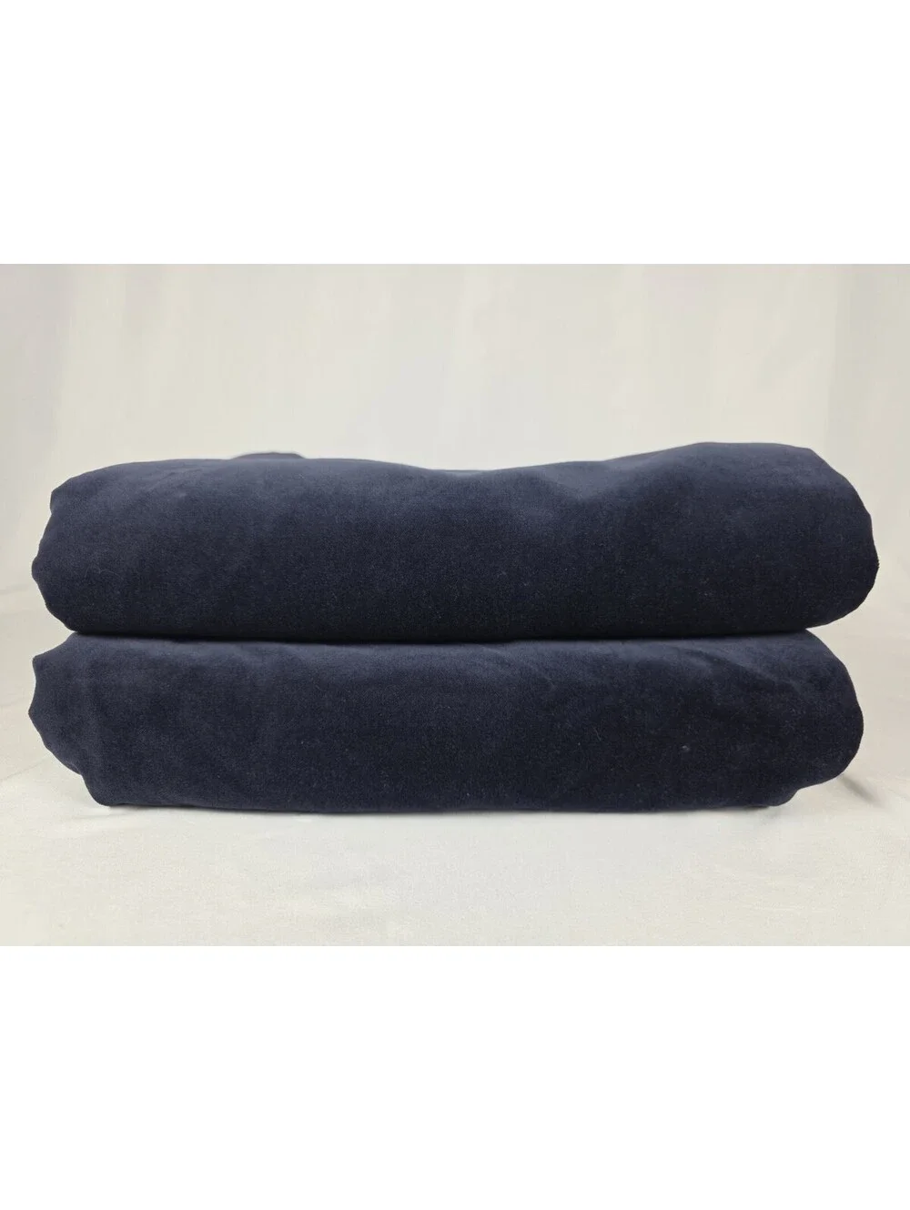 IKEA Sanela Navy Blue Velvet Curtain Panels Set of 2, Darkening 55” x 98
